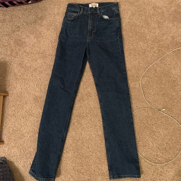 Reformation Liza ultra high rise, straight jeans in color, Newport. Size 24 - Picture 3 of 6